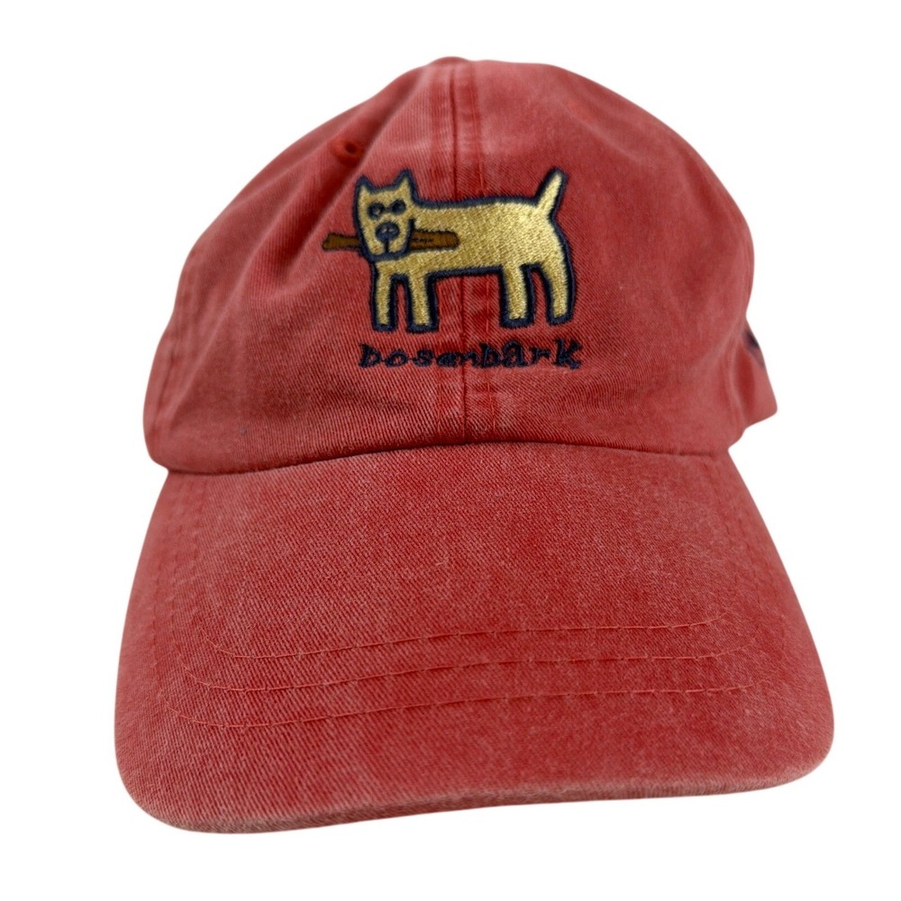 RARE Rocket Red‎ Pigment Dyed Baseball Cap Leather Strap Adams Blank Hat